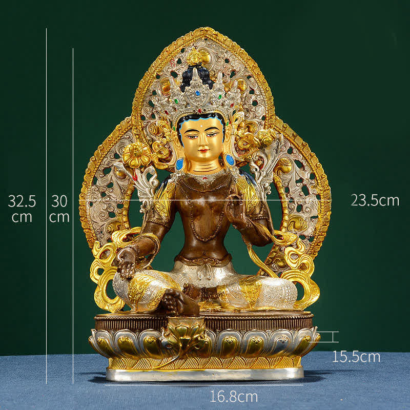 Bodhisattva Green Tara Hope Copper Statue Decoration - image 16