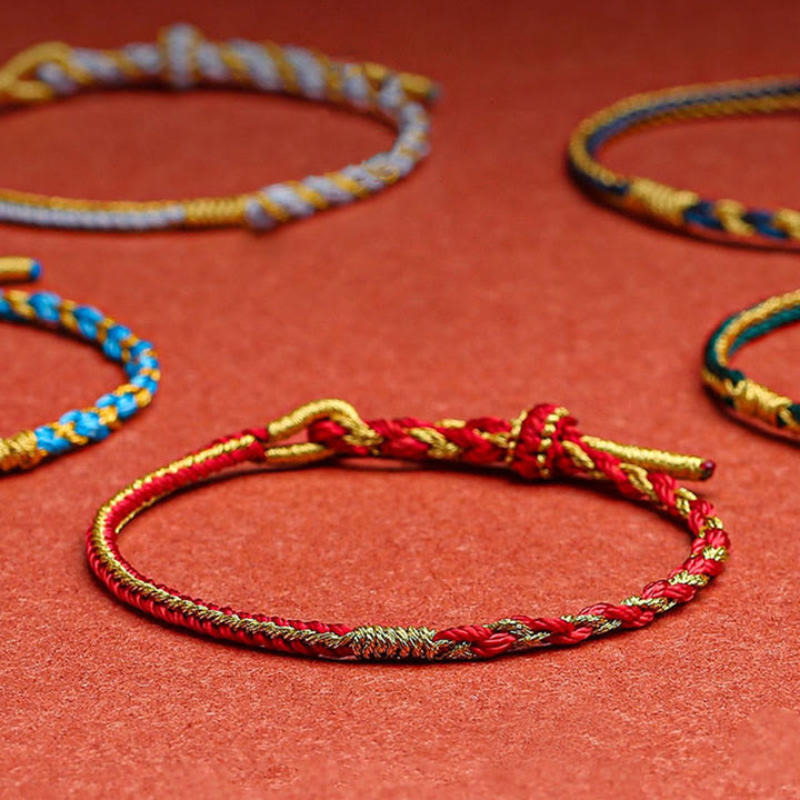 Buddha Stones Handmade Chinese Zodiac Rabbit Rooster Rat Horse Dragon Protection Braid String Bracelet - image 7