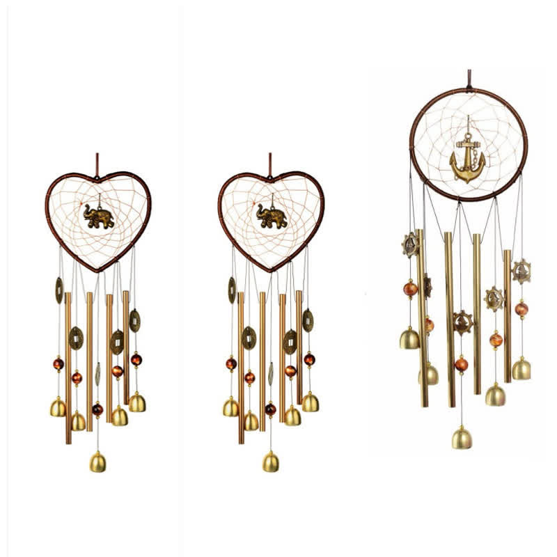 Buddha Stones Dream Catchers Love Elephant Boat Wall Hanging Chime Bell Handmade Home Decoration - image 0