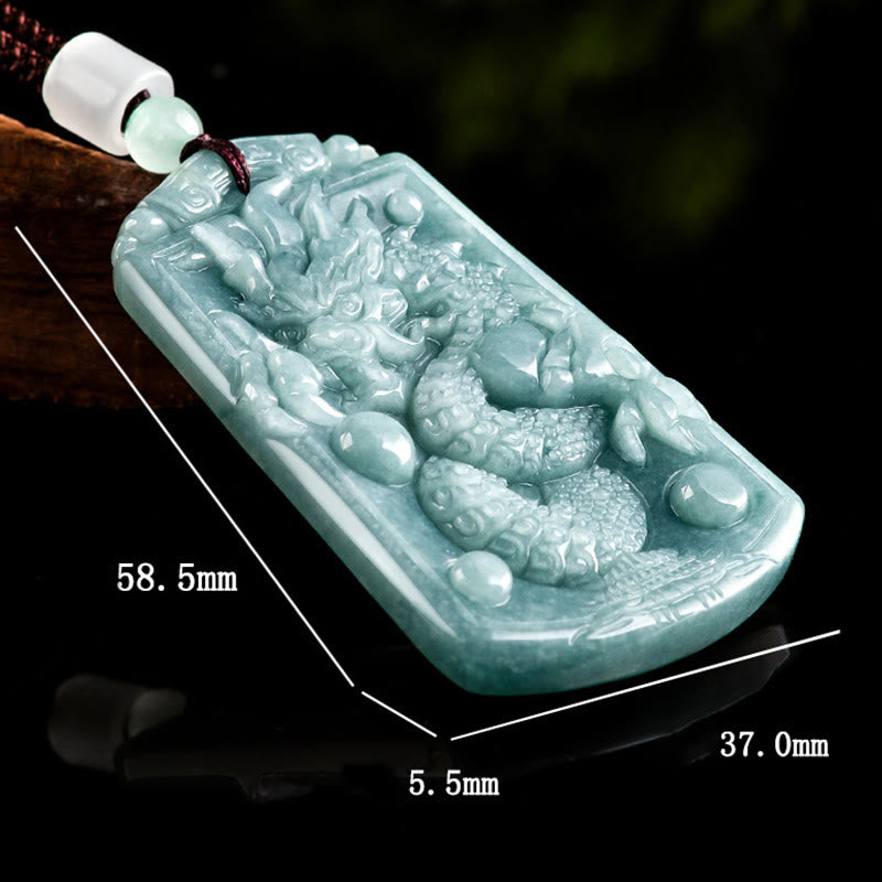 Buddha Stones Year Of The Dragon Chinese Zodiac Dragon Travels The World Jade Strength Necklace Pendant - image 5