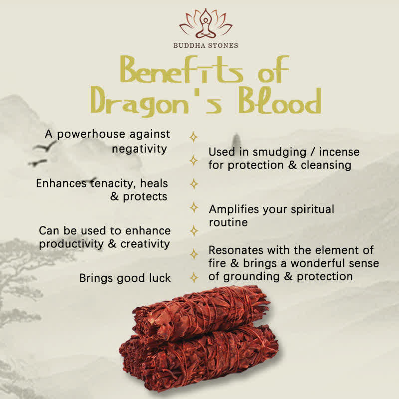 Buddha Stones Dragon's Blood Sage Smudge Stick for Home Negative Energy Cleansing Incense Healing Meditation Rituals - image 5