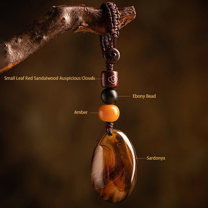 Buddha Stones Random Sardonyx Stone Positive Key Chain - image 3