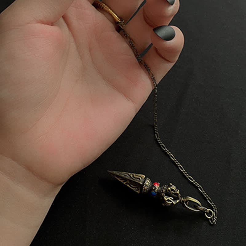 Buddha Stones Pentagram Eye of God Feather Hamsa Copper Healing Necklace Pendant Pendulum - image 12