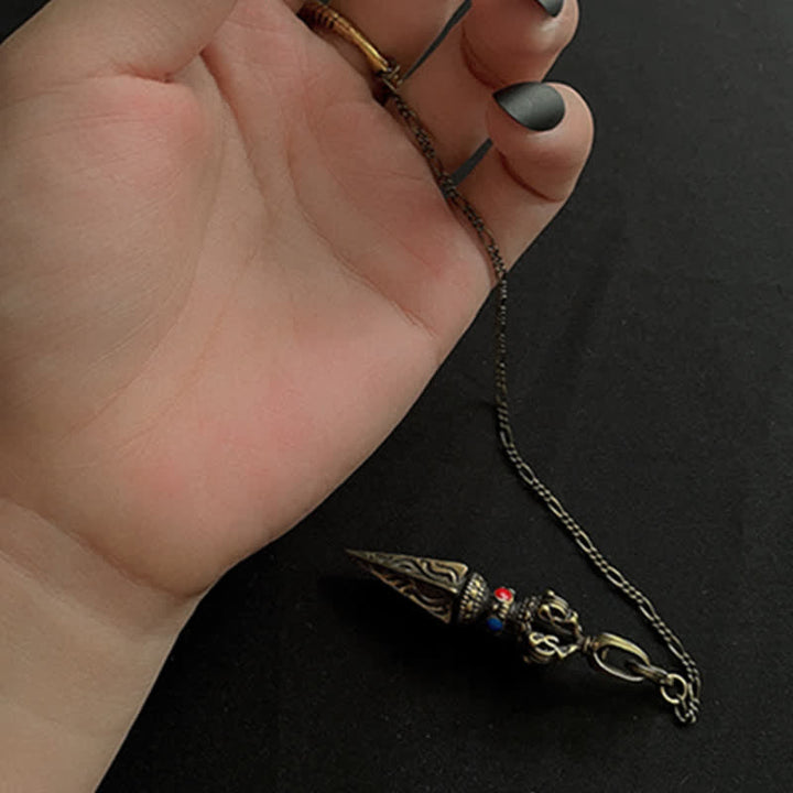 Buddha Stones Pentagram Eye of God Feather Hamsa Copper Healing Necklace Pendant Pendulum - image 12