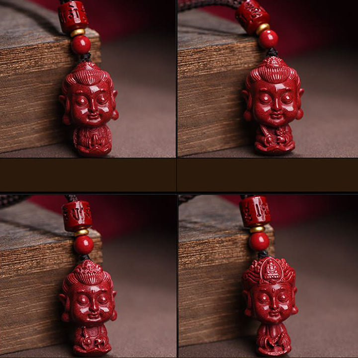Buddha Stones Chinese Zodiac Natal Buddha Natural Cinnabar Amulet Keep Away Evil Spirits Necklace Pendant - image 21