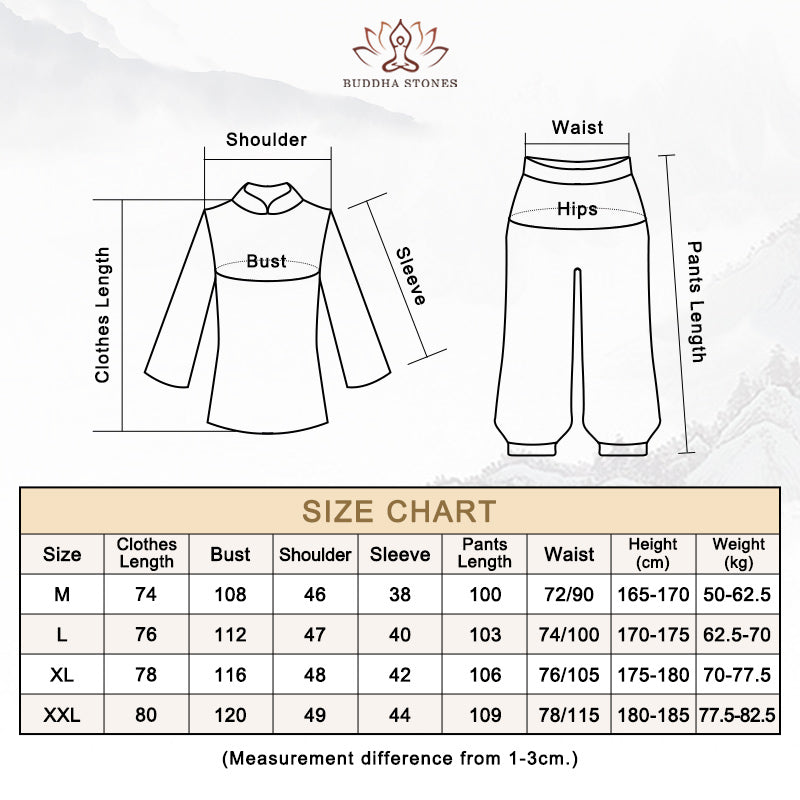 Buddha Stones Meditation Prayer Spiritual Zen Practice Uniform Clothing Men's Set - image 12
