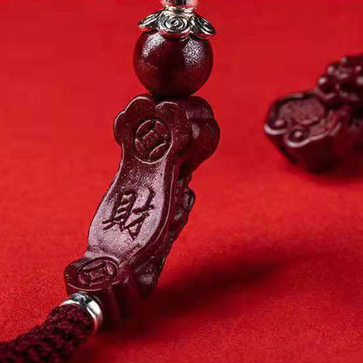 Buddha Stones Handcrafted PiXiu Cinnabar Wealth Luck Braided Bracelet - image 6