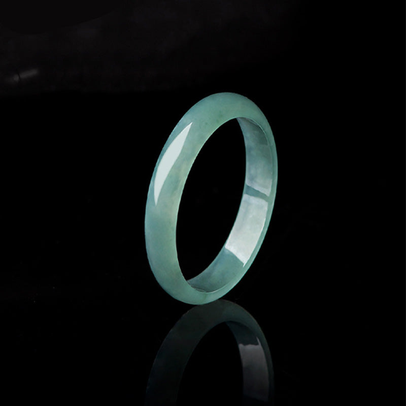 Buddha Stones Natural Jade Prosperity Protection Ring - 20mm - image 0
