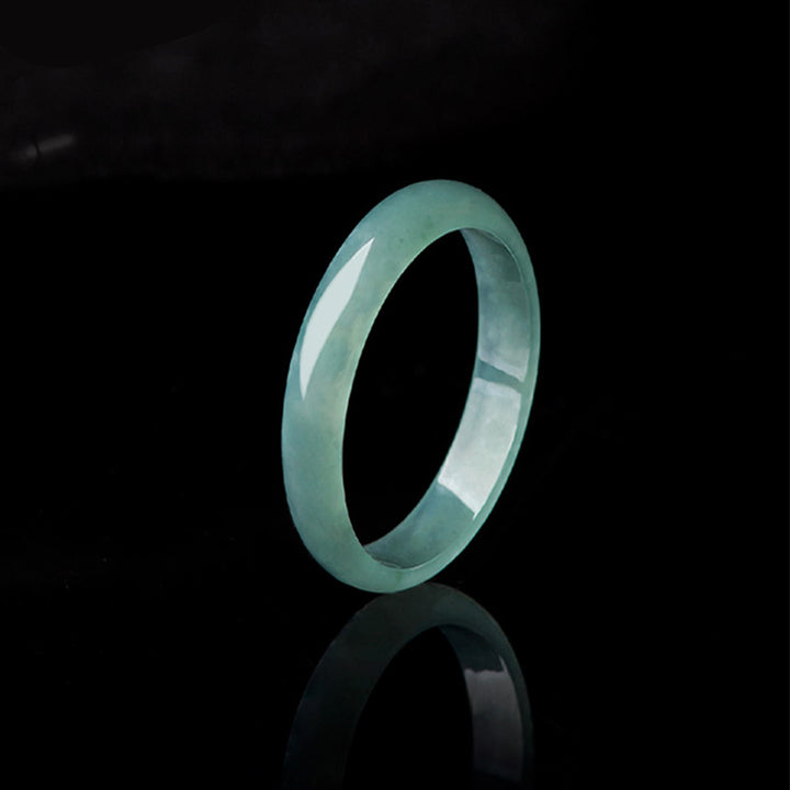 Buddha Stones Natural Jade Prosperity Protection Ring - 20mm - image 0