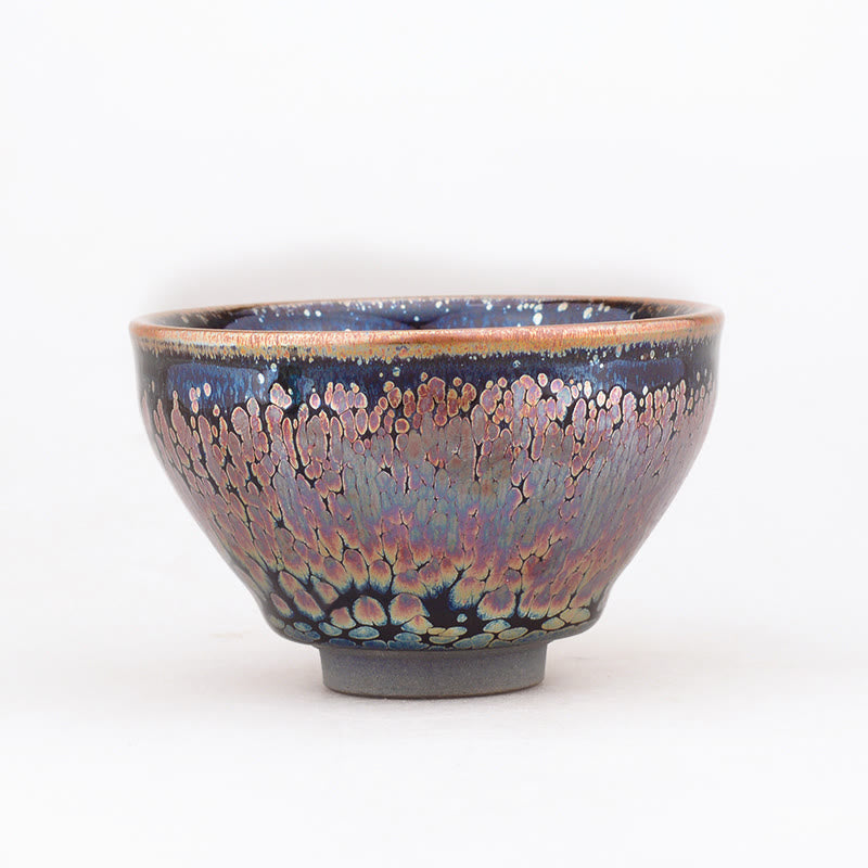 Buddha Stones Handmade Succulent Plant Pattern Chinese Jianzhan Ceramic Teacup Tenmoku Kung Fu Tea Cup - image 3