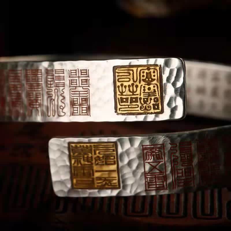 Buddha Stones Letters Copper Balance Healing Cuff Bracelet Bangle - image 3