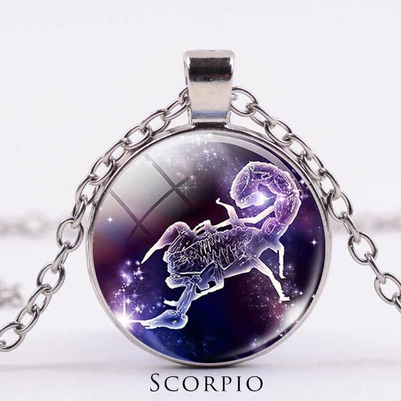 12 Constellations of the Zodiac Moon Starry Sky Protection Blessing Necklace Pendant - image 19