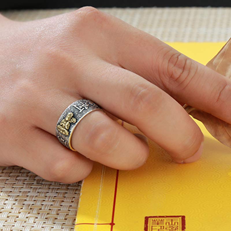 Buddha Stones Chinese Zodiac Natal Buddha Wealth Luck Adjustable Ring - image 2