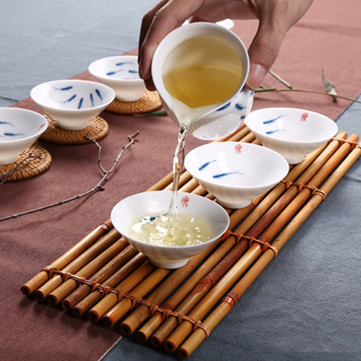 Buddha Stones Jingdezhen Blue and White Porcelain Koi Fish Ceramic Teacup Kung Fu Tea Cups - image 13