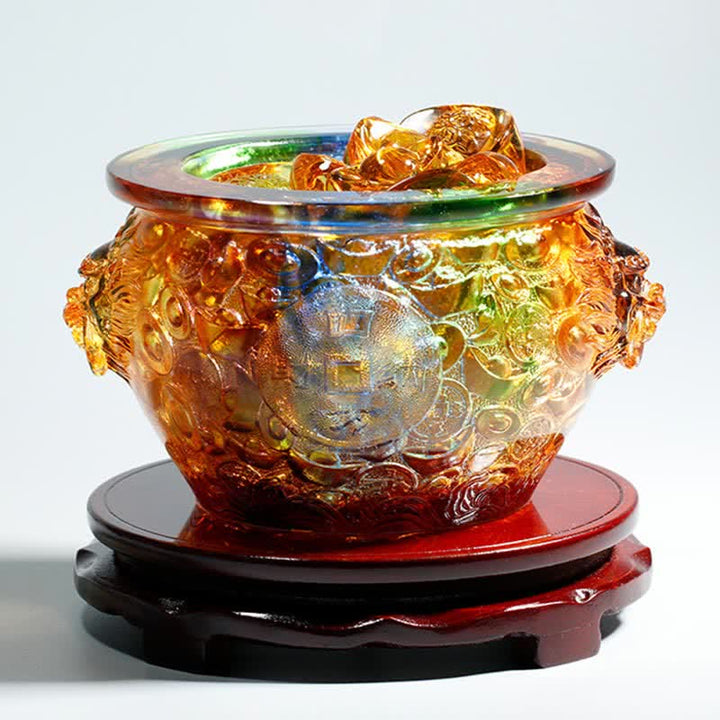 Handmade Liuli Crystal Treasure Bowl Art Piece Home Decoration - image 20