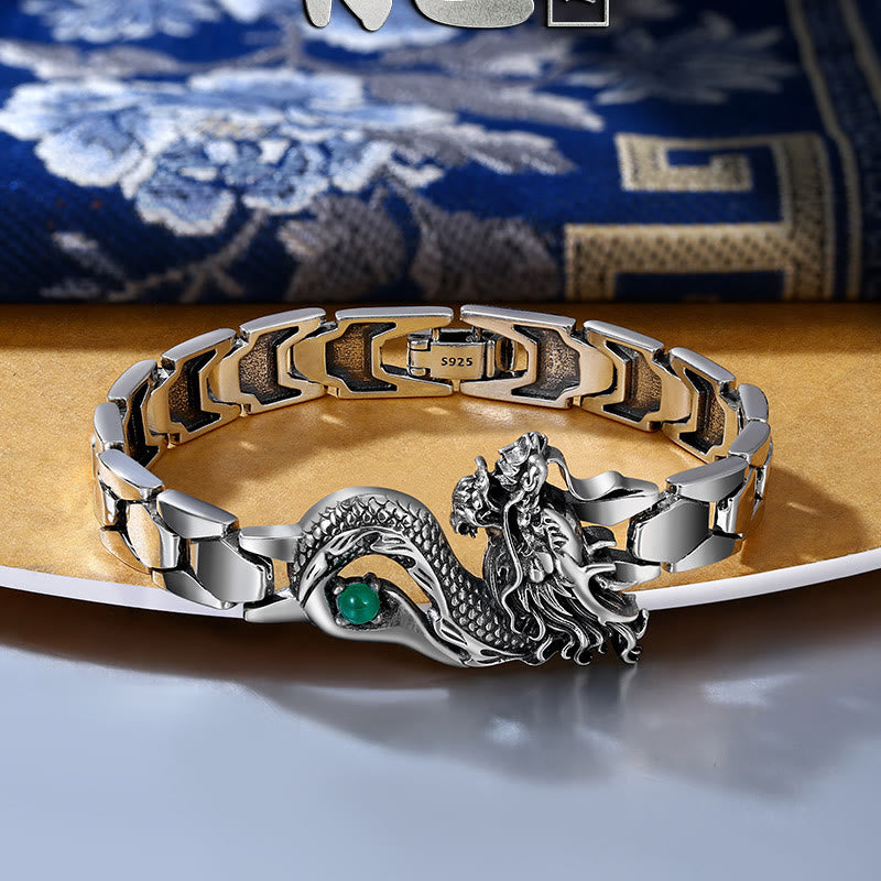 Buddha Stones Vintage Dragon Pattern Engraved Success Bracelet - 22cm - image 0