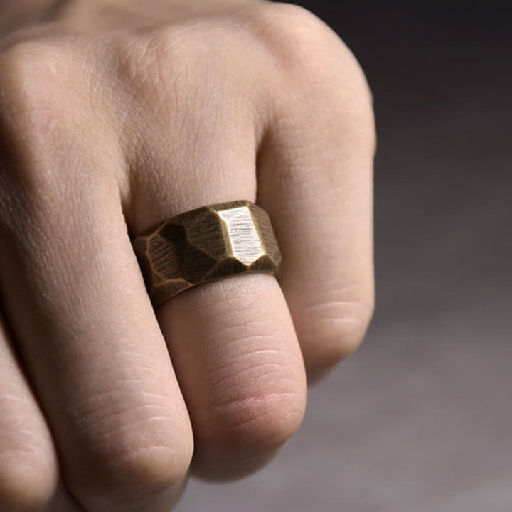 Buddha Stones Tibetan Simple Design Copper Wealth Ring - image 17