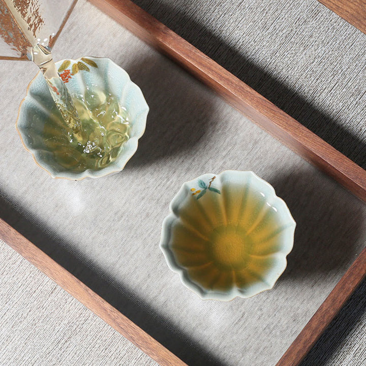 Buddha Stones Loquat Dogwood Hawthorn Morning Glory Ceramic Teacup Kung Fu Tea Cup - image 5