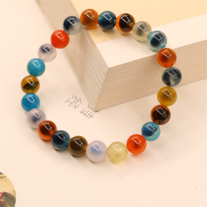 Buddha Stones Colorful Candy Agate Healing Strength Bead Bracelet - image 11