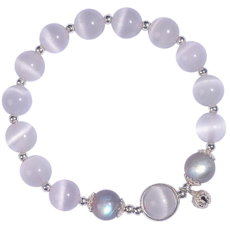 Buddha Stones 925 Sterling Silver Cat Eye Moonstone Love Support Bracelet - image 10