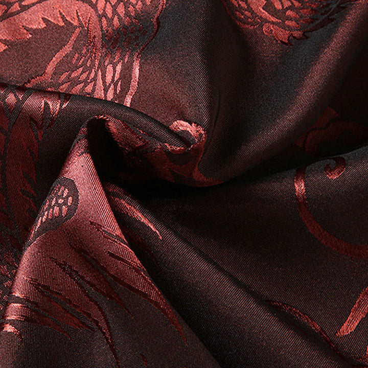 Buddha Stones Tang Suit Men Hanfu Chinese Dragon Traditional Clothes Kung Fu Shirt Uniform Long Sleeved Coat Tops and Pants Clothing Men's Set - image 5