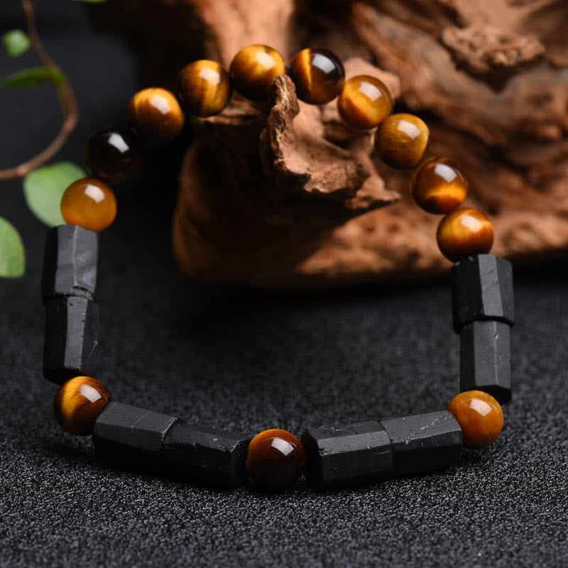 Buddha Stones Natural Black Tourmaline Tiger Eye Positive Bracelet - image 3