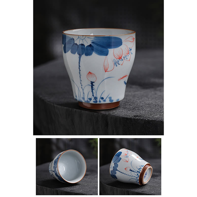 Buddha Stones Lotus Flower Leaf Bamboo Ceramic Teacup Kung Fu Tea Cups - image 11