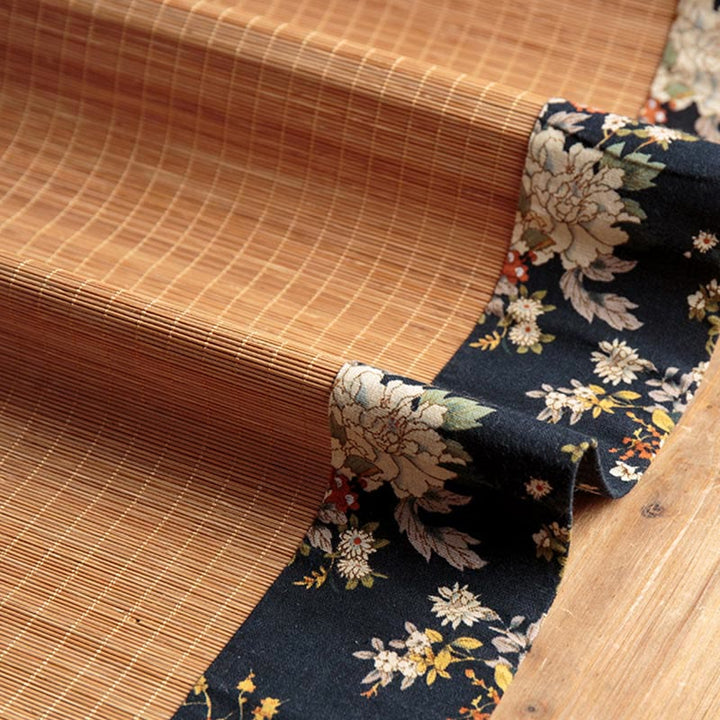 Buddha Stones Vintage Peony Flower Blossom Bamboo Cup Mat Pad Tea Cup Coaster Kung Fu Tea Mat - image 4