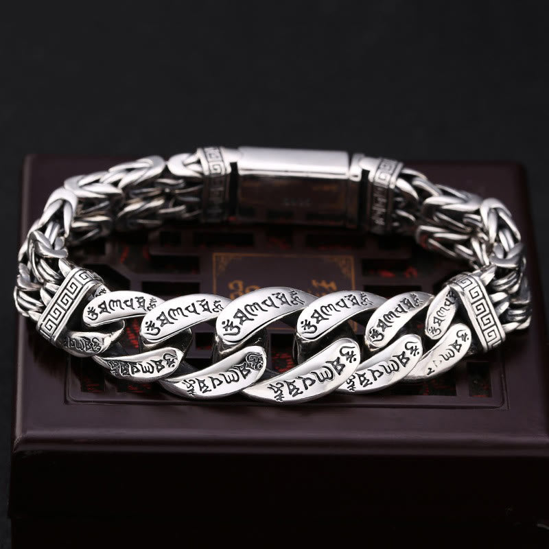 Buddha Stones Om Mani Padme Hum Engraved Peace Purity Bracelet - 22cm - image 0