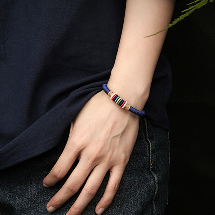 Buddha Stones Tibetan Handmade Colorful King Kong Knot Five Elements Luck Braid String Bracelet - image 16