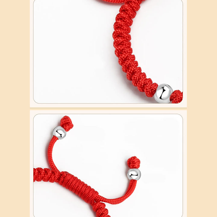 Buddha Stones 925 Sterling Silver Handmade Fu Character Lucky Money Bag Chinese Lock Charm Bell Lotus Copper Coin King Kong Knot Braided Kids Bracelet - image 7
