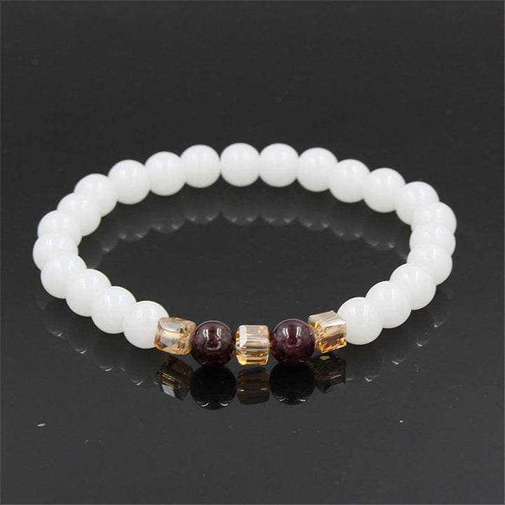 Buddha Stones Natural White Jade Protection Bracelet - image 5