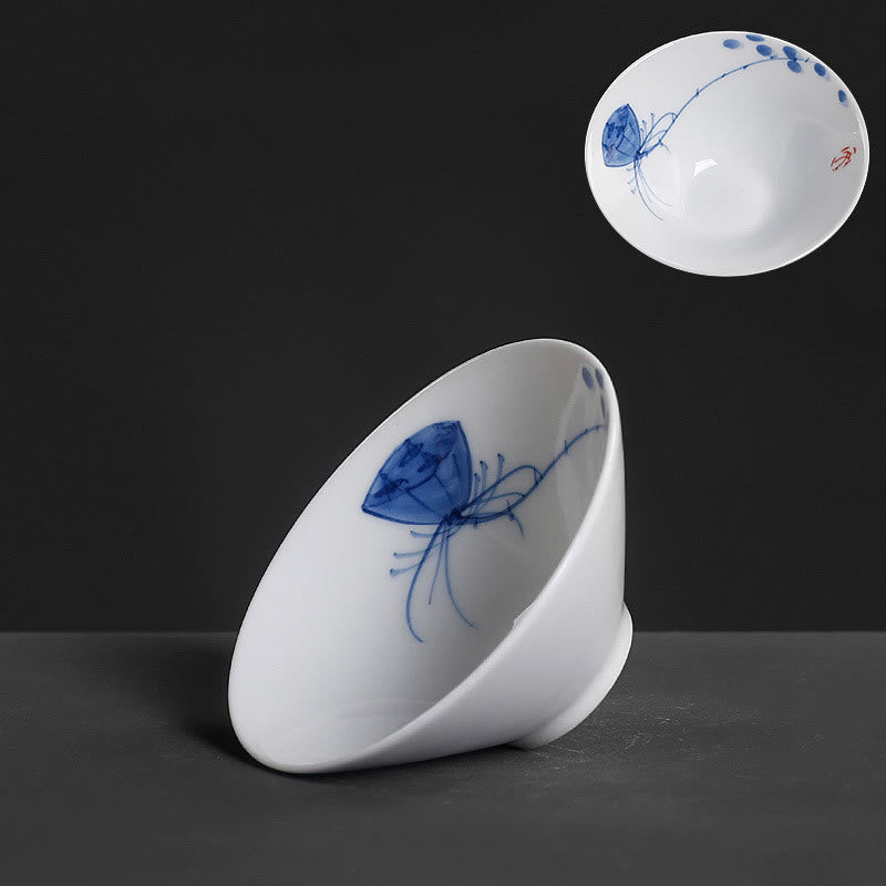 Buddha Stones Vintage Plum Orchid Bamboo Chrysanthemum Lotus Koi Fish Ceramic Teacup Kung Fu Tea Cups - Lotus Pod 8.5cm*3.5cm*60ml - image 18