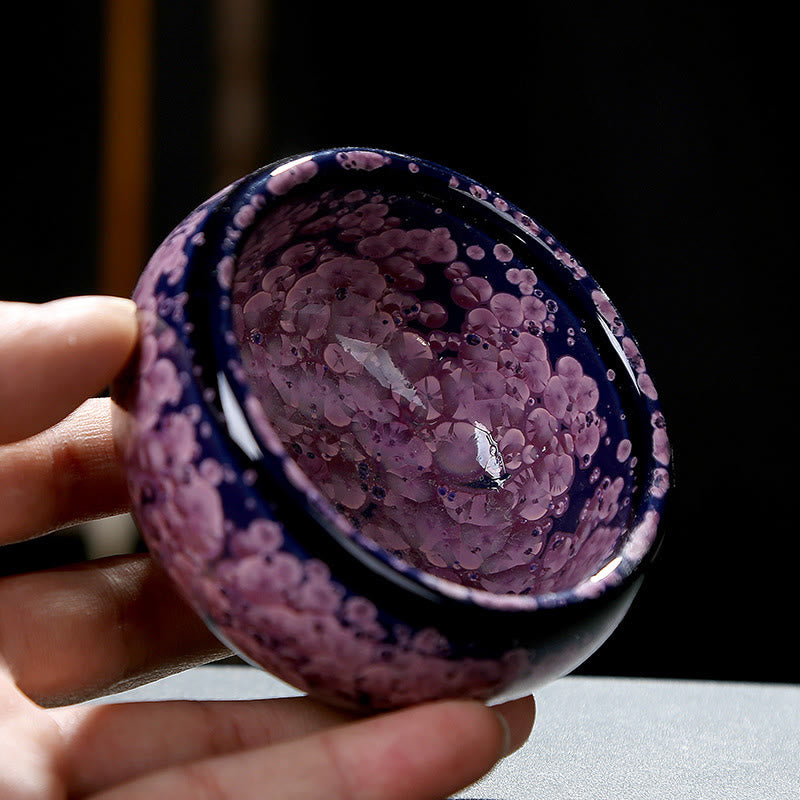 Buddha Stones Colorful Iris Flowers Chinese Jianzhan Kiln Change Porcelain Teacup Tenmoku Kung Fu Tea Cup - image 8