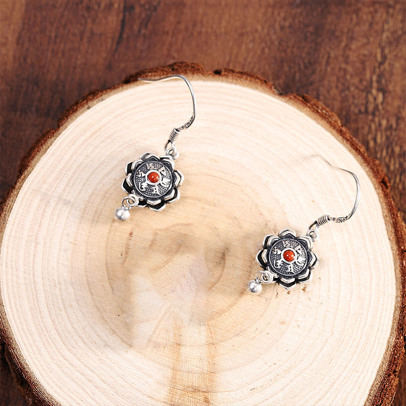 Buddha Stones 925 Sterling Silver Om Mani Padme Hum Lotus Peace Necklace Pendant Earrings - image 8