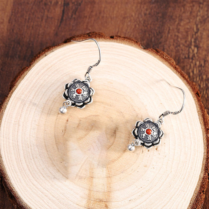 Buddha Stones 925 Sterling Silver Om Mani Padme Hum Lotus Peace Necklace Pendant Earrings - image 8