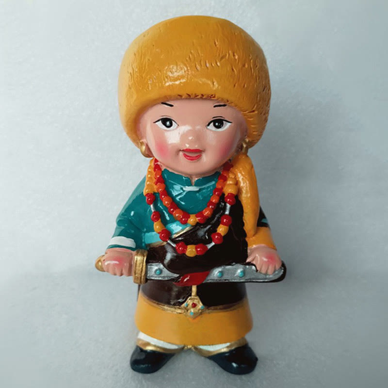 Buddha Stones Hand Painted Tibetan Figures Creative Home Office Car Decoration Ornament - 11cm Tibetan Khampas Man - image 12