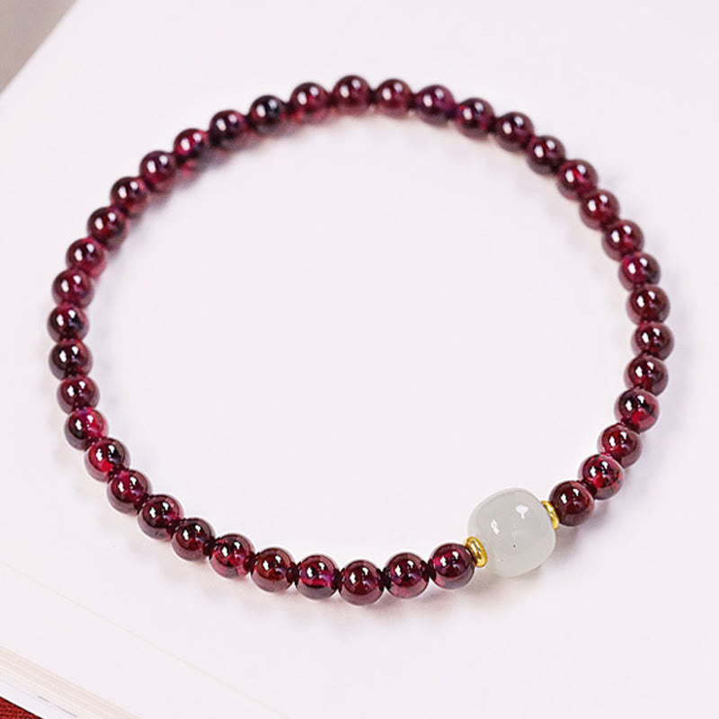 Buddha Stones Natural Garnet Jade Bead Purification Bracelet - image 6