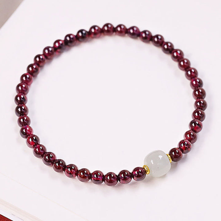 Buddha Stones Natural Garnet Jade Bead Purification Bracelet - image 6