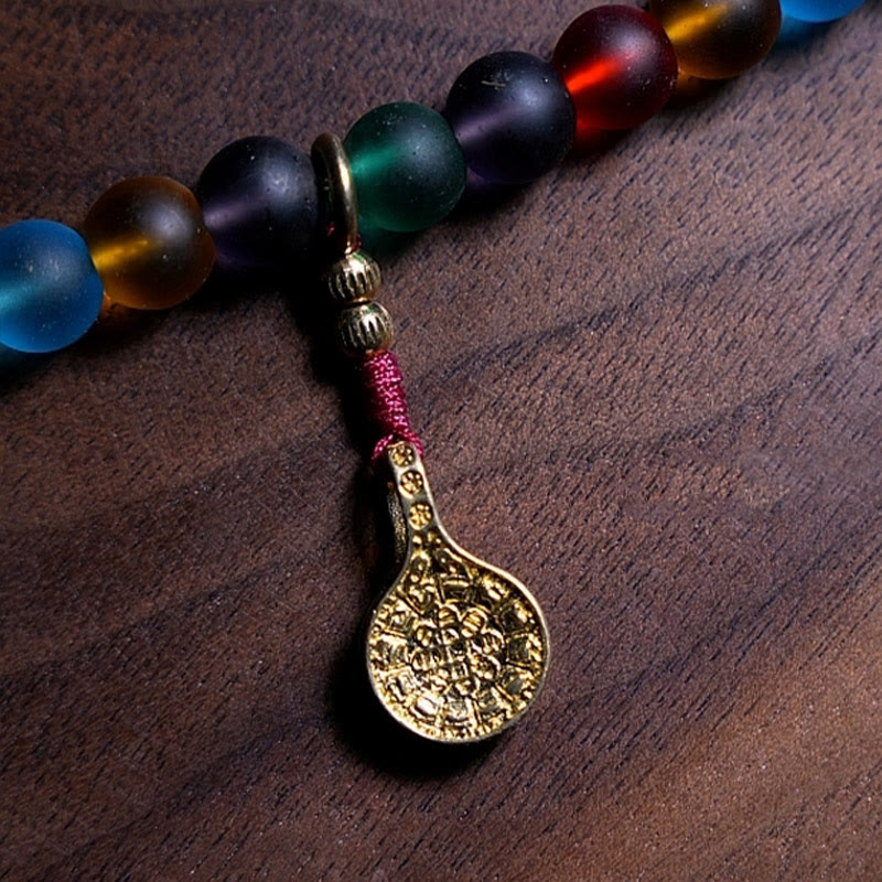 Buddha Stones Tibetan 108 Mala Beads Multicolored Liuli Glass Bead Chinese Zodiac Nine Palaces Eight Diagrams Charm Bracelet - image 10