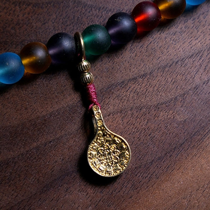 Buddha Stones Tibetan 108 Mala Beads Multicolored Liuli Glass Bead Chinese Zodiac Nine Palaces Eight Diagrams Charm Bracelet - image 10