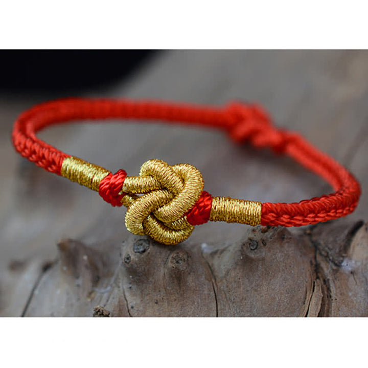 Buddha Stones Handmade Simple Design Chinese Knotting Luck Strength Braid String Bracelet - image 13