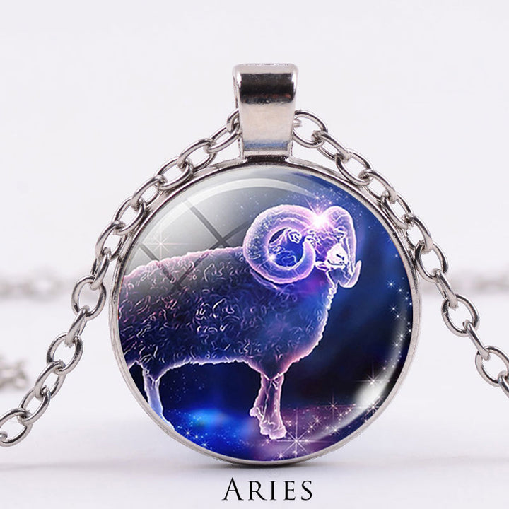 12 Constellations of the Zodiac Moon Starry Sky Protection Blessing Necklace Pendant - image 25
