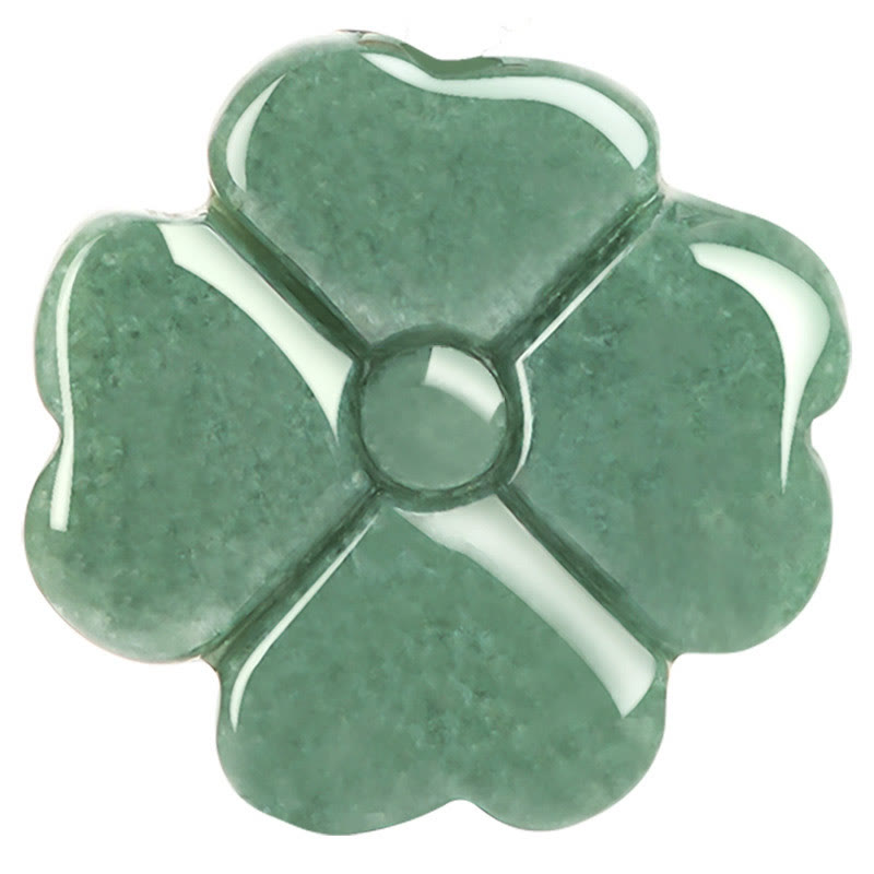 Buddha Stones Natural Lucky Four Leaf Clover Jade Prosperity Necklace Pendant - image 11