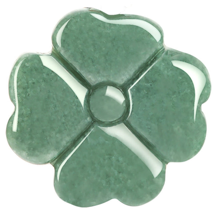Buddha Stones Natural Lucky Four Leaf Clover Jade Prosperity Necklace Pendant - image 11