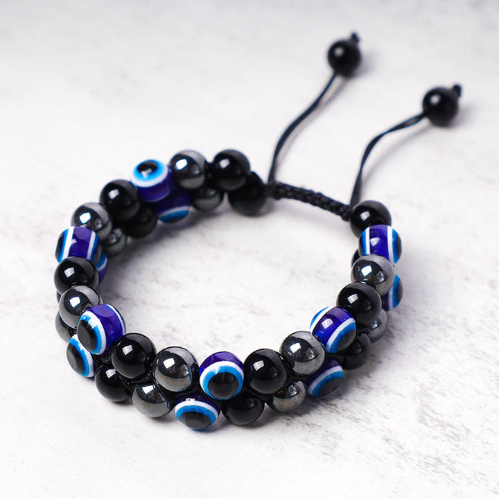 Buddha Stones Evil Eye Hematite Tiger Eye Protection Beaded Bracelet - image 17