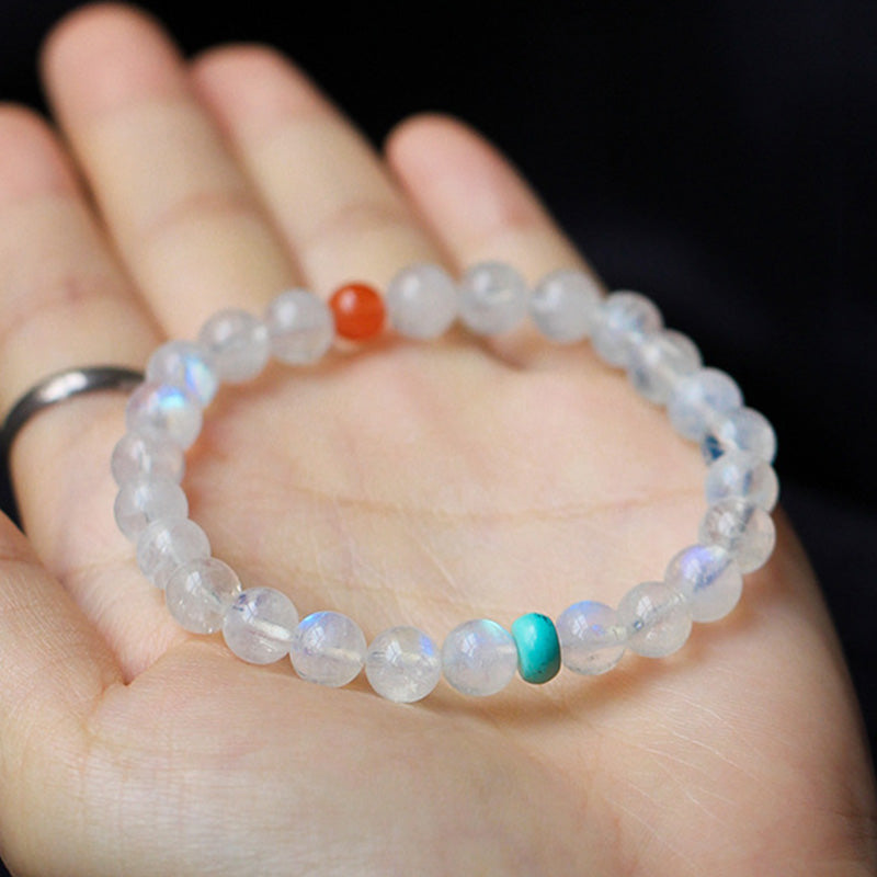 Buddha Stones Moonstone Calm Healing Positive Bracelet - image 5