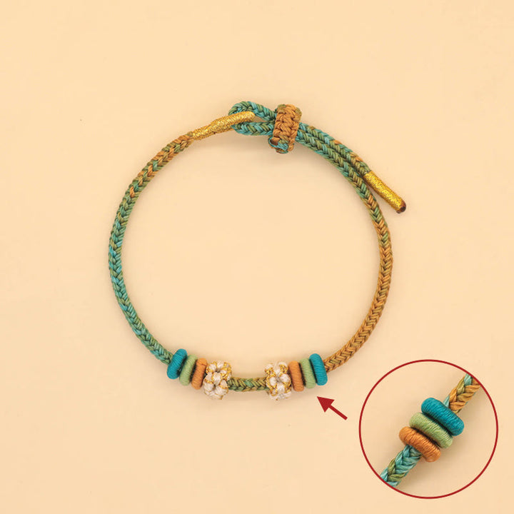 Buddha Stones Handmade Eight Thread Peace Knot Peach Blossom Knot Luck Rope Braided Bracelet - image 2