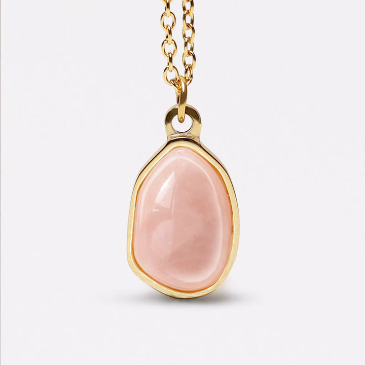 Buddha Stones Natural Green Aventurine Amethyst Rose Quartz Blessing Necklace Pendant - Rose Quartz - image 12