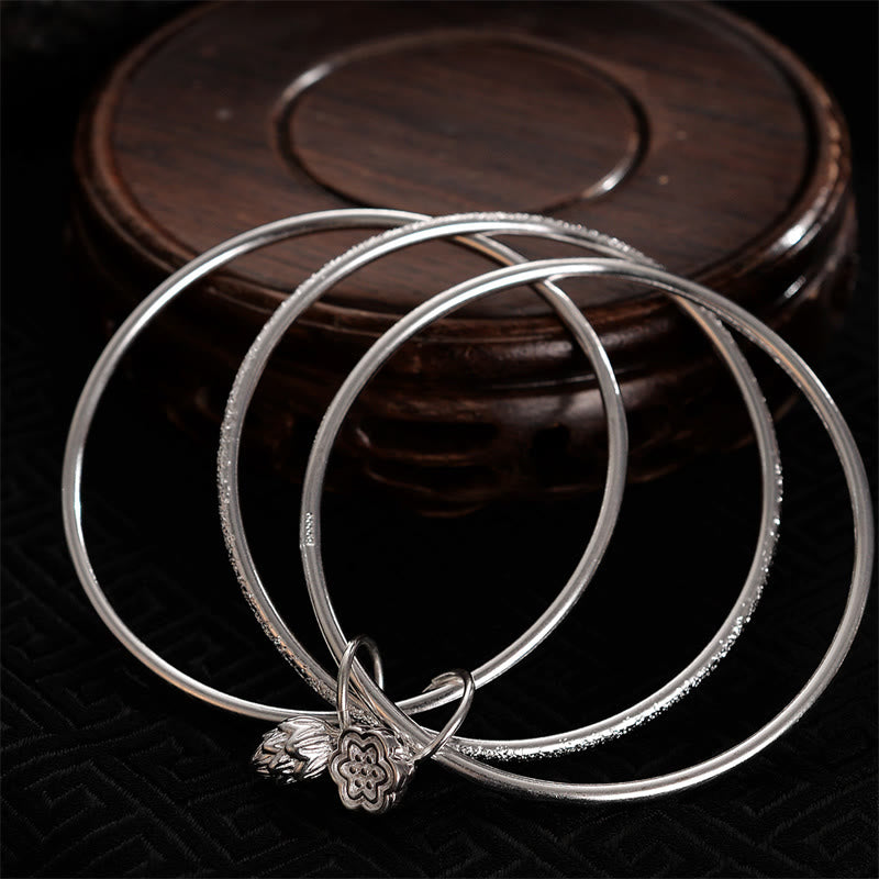 Buddha Stones Lotus Flower Pod White Copper New Beginning Bracelet Bangle - image 2